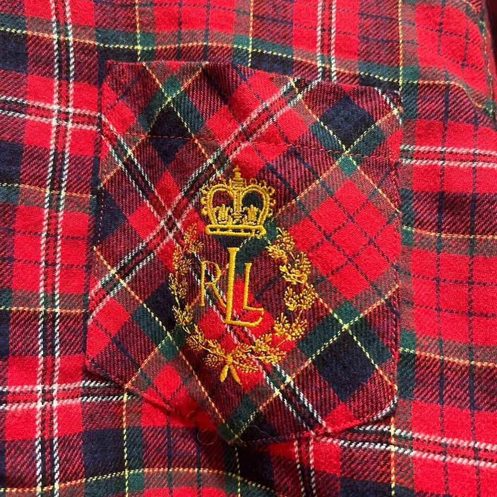 Lauren Ralph Lauren Plaid Flannel Sleepshirt, M